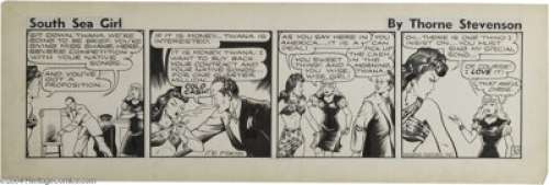 John Forte - South Sea Girl Daily Comic Strip Original Art, undated (Phoenix Features, circa 1953). John Forte’s - | Heritage