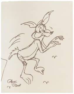 JONES, Chuck (1912-2002). Original black marker drawing of ... | Potter & Potter