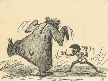 Le Livre de la jungle Studio Walt Disney, 1967. Dessin de storyboard& | Rossini