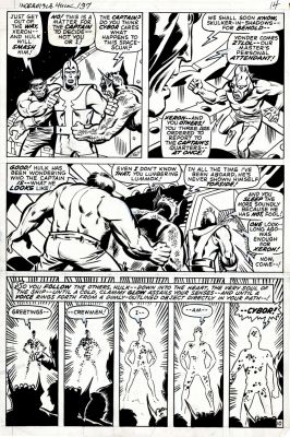 Herb Trimpe - Incredible Hulk #137 P 10 (Xeron Tries To Hold Back the Hulk & Abomination As Cybor Appears For the Very First Time!) 1970!) 1970