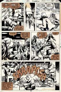 John Byrne Klaus Janson - Avengers #183 P 22 (Absorbing Man Throughout Entire Page As He Gets Into a Bar Fight with Hawkeye Out of Costume & 3 Guys. Guess Who Wins?) 1979