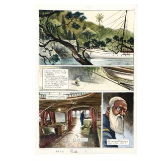 FREDERIC BIHEL (NÉ EN 1965) - Lot #31 - Africa Dreams. Tome 4, Un procès colonial. Planche n°6. Aquarelle, signé 43,5 x 30 cm