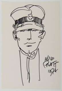 Pratt - Dédicace : | Jolie dédicace non nominative sur feuille libre représentant... | Tessier Sarrou