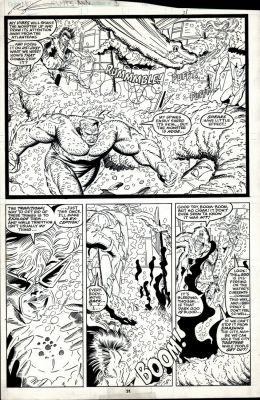 Rob Liefeld - New Mutants Annual #5 P 31 Semi-Splash (Very 1St Rob Liefeld New Mutants Artwork! Rictor, Boom Boom, Cannonball, Namorita Battling Monsters! 1989