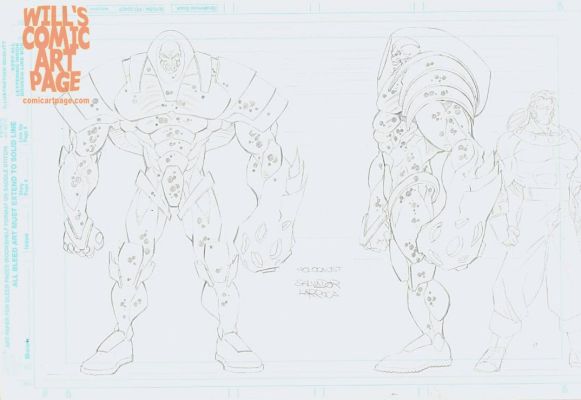 Salvador Larocca | Toy Biz X-Men: Age of Apocalypse ’Holocaust’ Toy Box Art Designs (Toy Biz, 1995) | Will’s Comic Art Page