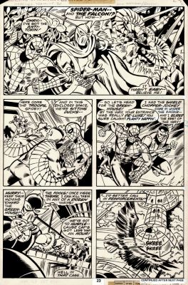 Dan Green, Dave Wenzel | Marvel Team-Up #71 P 23 (Best Battle Pg in Story As Spider-Man, Falcon, & Redwing Battle the Plantman To Save Cap’s Life!) 1978 | Romitaman