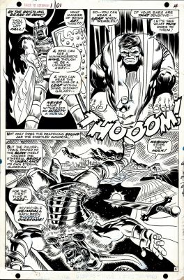 Marie Severin Frank Giacoia | Tales To Astonish #101 P 4 (Great Hulk #0 Last Tta Semi-Splash Hulk Versus Heimdall Rainbow Bridge Battle Page!) 1967 | Romitaman