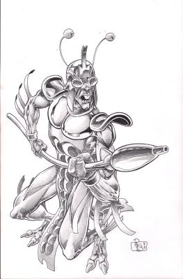 Pat Broderick | Arcturus Rann Space Glider (Micronauts) Tonal Commission - Signed - 2019 | Anthony’s Comic Book Art