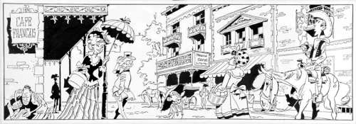 Morris | Lucky Luke, illustration totalement réencrée par… | Banque Dessinée