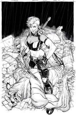 Nick Bradshaw | Chastity #1 Cover (Chastity Kills a Giant Werewolf!) 2019 | Romitaman