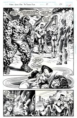 Enrique Alcatena | Marvel Action Hour: Fantastic Four #5 P 20 Splash (Incredibly Detailed Pg with Entire Ff, Subby & Dead Dorma!) 1994 | Romitaman
