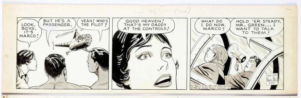 Sam Leff Davy Jones Orig Ink Daily Newspaper Comic Strip Art Signed 1966 CD07 | Charles Scott Gallery