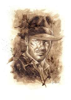 Indiana Jones - Original Coffee Drawing By Juapi | Catawiki