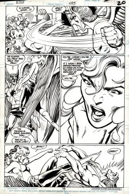 Dick Giordano, John Byrne | Action Comics #588 P 16 (Awesome 4 Panel Battle with Hawkman & Hawkgirl!) 1987 | Romitaman