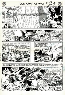 Joe Kubert | Our Army At War #145 P 5 (Large Art Sgt Rock Story: a Feather For Little Sure-Shot! Rock & Easy Co. Battle Germans!) 1964 Page Ant | Romitaman