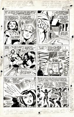 Jack Kirby, Vince Colletta - Thor #139 P 2 (Thor & Sif Throughout with Vintage Kirby Crackle!) Large Art - 1966