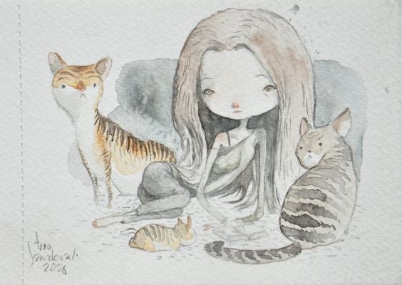 Tony Sandoval | The Cats Girl 2020 | 2DGalleries