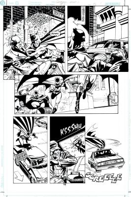 Paul Ryan John Floyd | Batman: Gotham Knights #7 P 16 (2 Batmen Throughout Every Panel Chasing Car Thieves!) | Romitaman