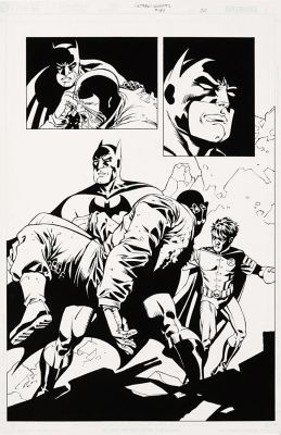 Charlie Adlard, John Floyd | Batman Gotham Knights 49 Semi-Splash (Batman Carries a Defeated Bane, with Robin Watching!) 2004 | Romitaman