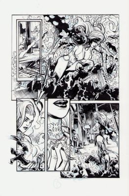 Karl Moline | Lady Death Look a Like Splash Page - Ink Commission | Anthony’s Comic Book Art