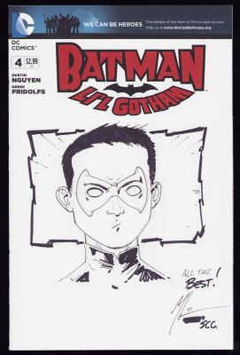 Art Thibert | Batman Lil’ Gotham #4 Robin Sketch Cover - Signed 2013 | Anthony’s Comic Book Art