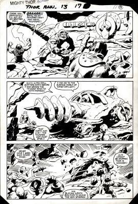 John Buscema | Thor Annual #13 P 17 (Rare John Buscema Penciled & Inked Thor Story! 2 Nice Drawings on Back Also) 1985 | Romitaman