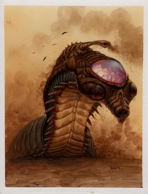 Den Beauvais | Geyser - Guardians Published Collectible Fantasy Card Painting (1990S) | Romitaman