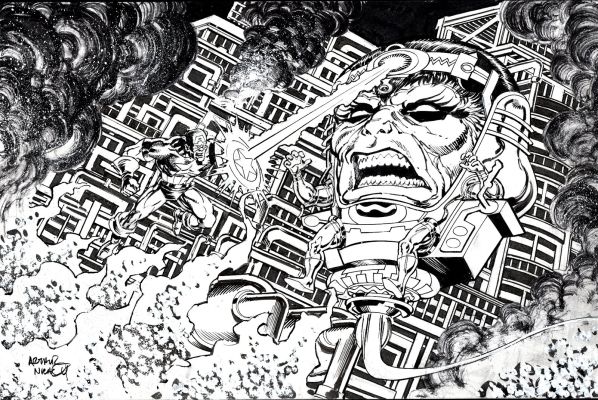 Art Nichols | Captain America Vs. Modok Mixed Media Pinup | Romitaman