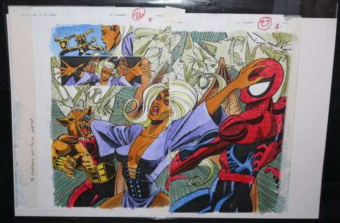 John Kalisz, Sal Buscema | Spectacular Spider-Man #218? Pgs. 26 & 27 Color Guide Art - Spidey, Nocturne, And Puma Dps - 1990S | Anthony’s Comic Book Art