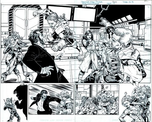 Scott Hanna | Deathstroke #19 P 14-15 Double Spread Splash (2013) | Romitaman