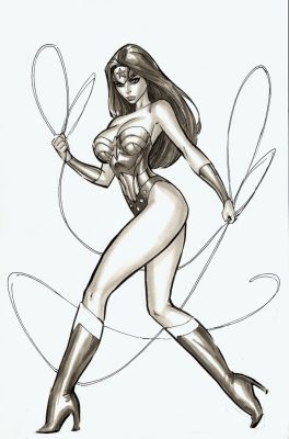 Alejandro Garza | Wonder Woman Sexy Mixed Media Pinup (2011) | Romitaman
