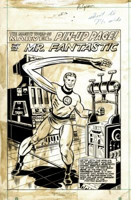 Al Milgrom | Mighty World of Marvel #35 Mr. Fantastic Published Full Size Pinup (1973) | Romitaman