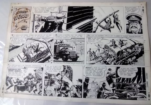 FRANK ROBBINS Original Art SUNDAY Comic Strip JOHNNY HAZARD 07/08/1962 | eBay Europe (Buy It Now)