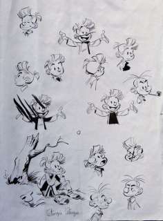 Leturgie, Simon - Etudes préparatoires aux personnages - Spirou et Fantasio | Catawiki