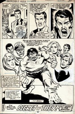 Jack Abel, Sal Buscema | Incredible Hulk #238 P 30 Splash (Huge Hulk with 6 Side Characters All Around Him!) 1978 | Romitaman