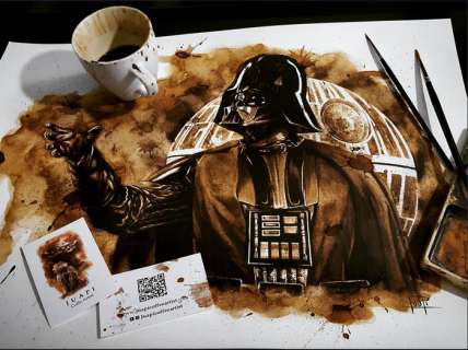 Darth Vader Original Coffee Art by Juapi | Catawiki