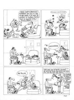 Edika | "Un repos bien mérité pl. 2" Planche 2, encre, signée. Fluide Glacial | Aponem