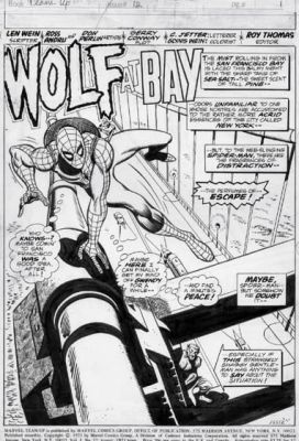 Ross Andru | Andru, Ross / Don Perlin - Marvel Team Up #12 Splash Pg 1 Spidey & Werewolf By Night | Cool Lines Art