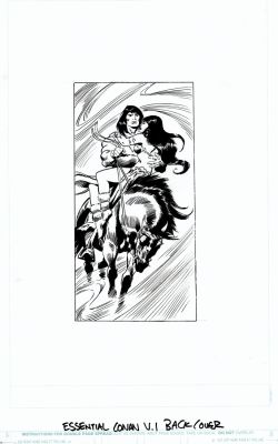 John Buscema | Essential Conan #1 Back Cover with Cover Prelim (Reprints Conan the Barbarian #1-25) 1999 | Romitaman