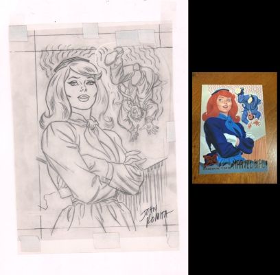 John Romita Sr. | 1994 Fleer Ultra Marvel Girl Pencil Card Art - Signed | Anthony’s Comic Book Art