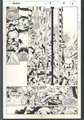 Carlos Pacheco Cam Smith | Excellent Pacheko + Cam Smith X-Men Art - Unique Lay-Out Issue Bishop # 3 Page 3 | Koch Comic Art