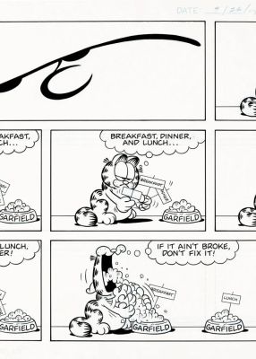 Jim Davis – Garfield Sunday strip – 2004 – large art | Berserker Art