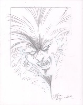 June Brigman | Sabretooth Portrait Pencil Sketch - Signed - 2022 | Anthony’s Comic Book Art