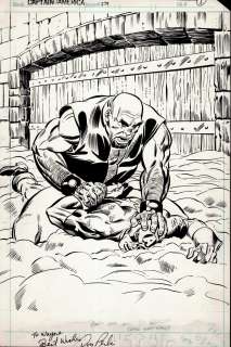 Don Perlin Fred Kida - captain america #239 p 1 splash & published captain america #46 cover (1979)