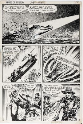 Alfredo Alcala | Alcala, Alfredo - House of Mystery #219 Pg 11 - Last Page - Villain Turned Into Croc | Cool Lines Art