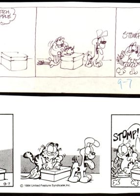 Jim Davis – Garfield – Daily strip prelims x5 – Batch 1 | Berserker Art