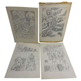 Vintage Comic Book Art Hand Drawing Pencil Sketch Story Board lot 4 | Los Angeles Estate Auction