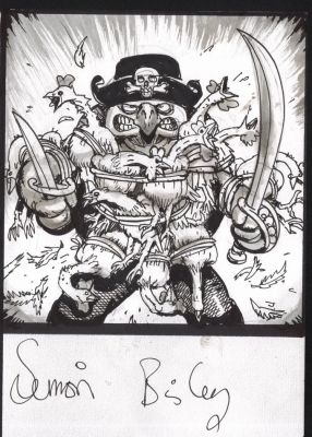 Simon Bisley – Turtle in chicken armor illustration – 8.75 x 6 inches | Berserker Art