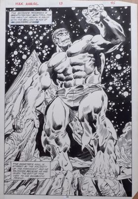 ORIGINALSEITE Hulk Annual von ALAN KUPPERBERG - Splash-Page einmalig - AVENGERS | eBay Europe