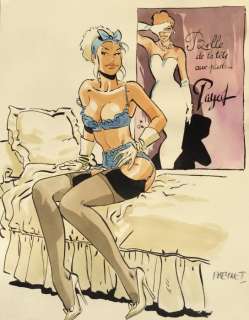 Meynet, Félix - Dessin original en couleur - Femme au lit - Other | Catawiki